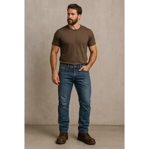 Levi’s 502 Taper Fit Stretch Jeans Men’s 34x30 Medium Wash Blue Denim Pants